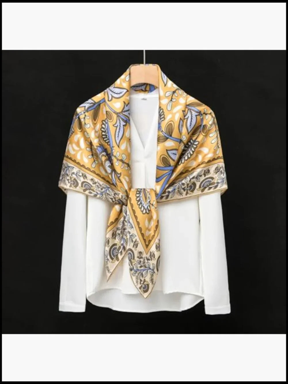 Large Square Silk Scarf Shawl Wrap Oversized Headband Mulberry Silk
